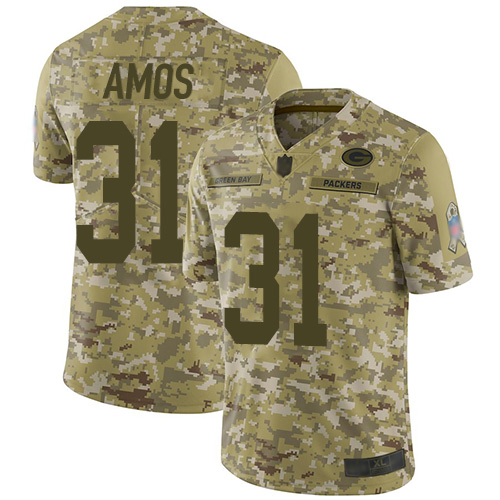Green Bay Packers Limited Camo Men #31 Amos Adrian Jersey Nike NFL 2018 Salute to Service->nfl t-shirts->Sports Accessory
